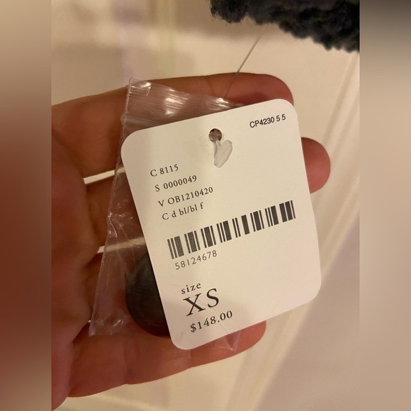 Free People Izzy Wrap Blue Teddy Button Jacket XSmall NWT - Picture 10 of 12